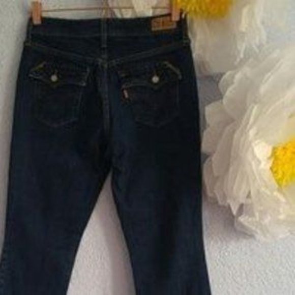 Levi's 515 Boot Cut Dark Denim Back Flap Pocket Jeans SZ 4M - Picture 8 of 9